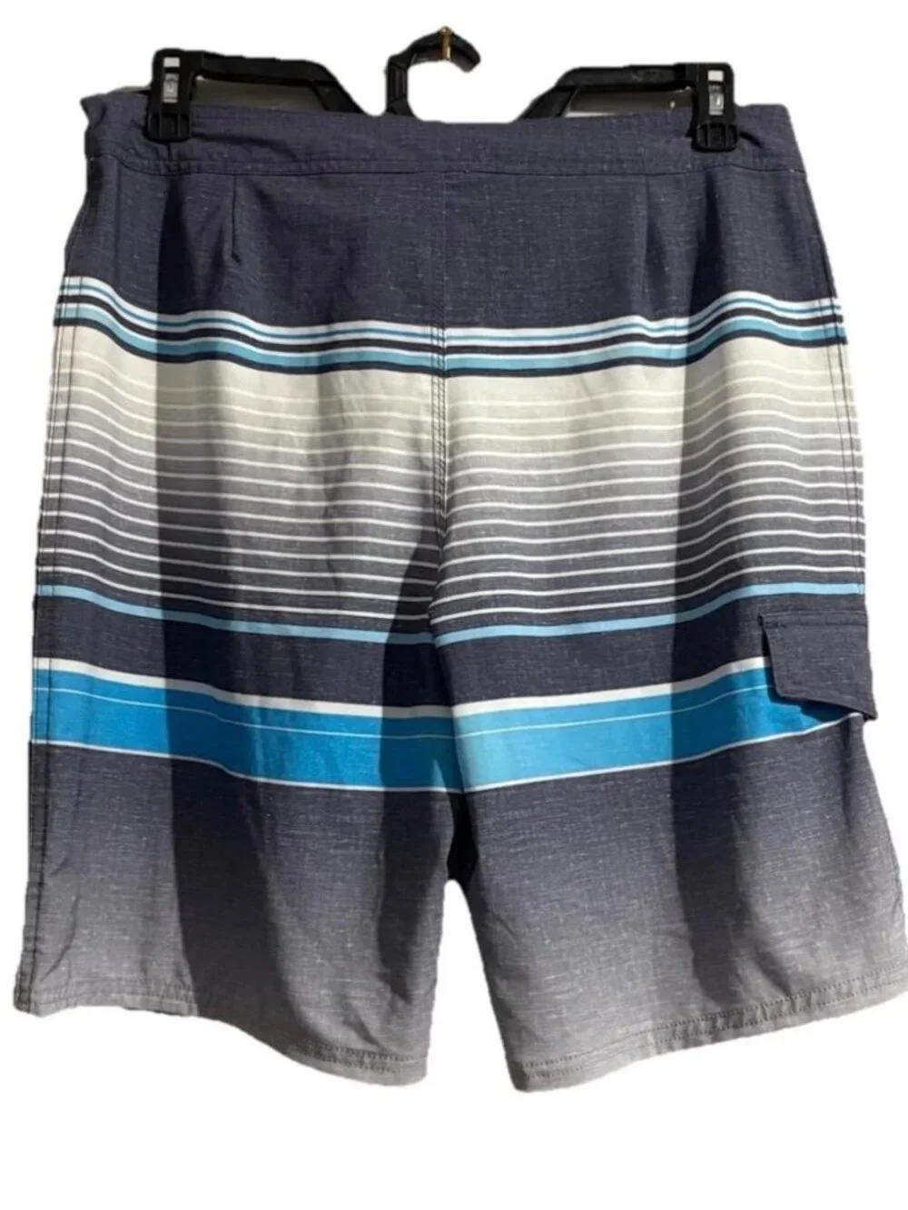 Trinity Collective Men's Board Shorts Gray And White Striped  Swim Shorts